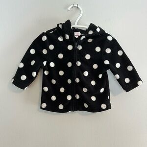 Circo 3m Black and White Polka Dot fleece zip up sweater